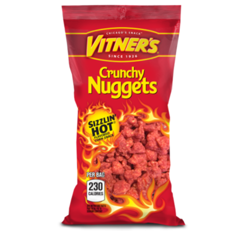 Vitner's Sizzlin' Hot Crunchy Nuggets. Chicago Snacks.  Chicago Street Food.
