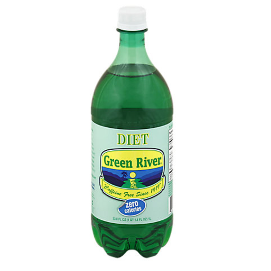 Diet Green River Soda Pop 1 L Bottles