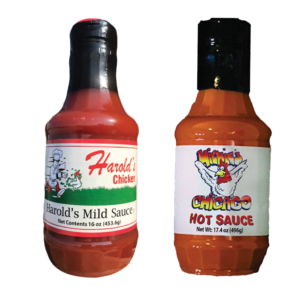 Chicago Sauce Mix Harold's Mild Sauce and Hienie's Hot Sauce Pints