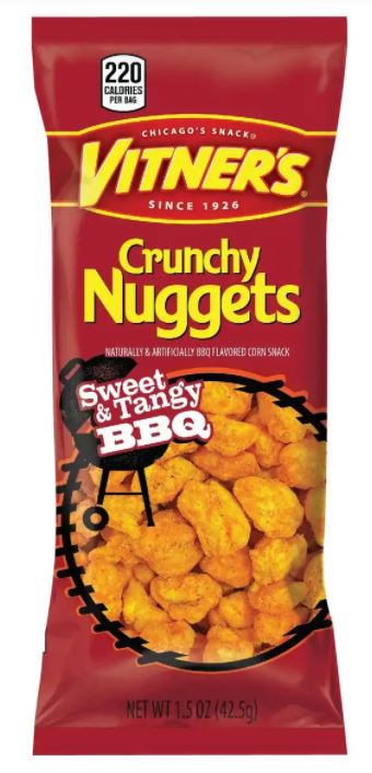 Vitners Chicago Sweet Tangy & BBQ Nuggets. 1.5 oz. Bag. Chicago Snacks.